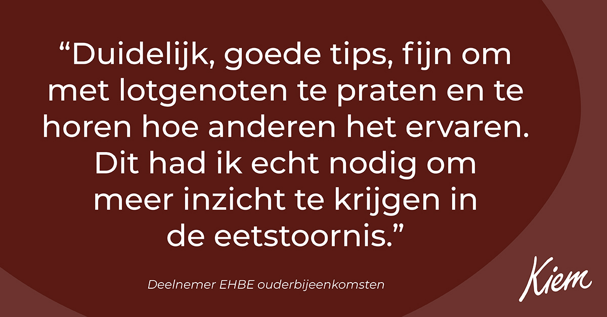 Ouderbijeenkomsten Eerste Hulp Bij Eetstoornissen (EHBE)